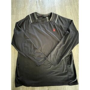 Spyder Active Shirt Mens Large Black Long Sleeve Moisture Wicking